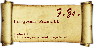 Fenyvesi Zsanett névjegykártya